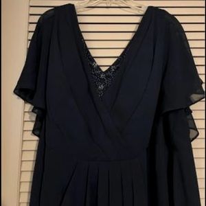 NEW navy blue Azazie formal chiffon dress.
